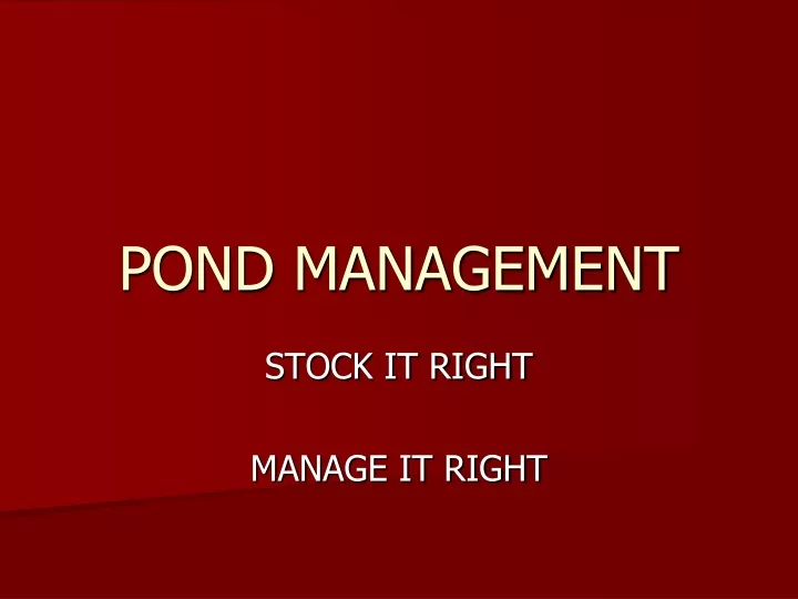pond management