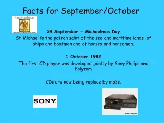 Facts for September/October