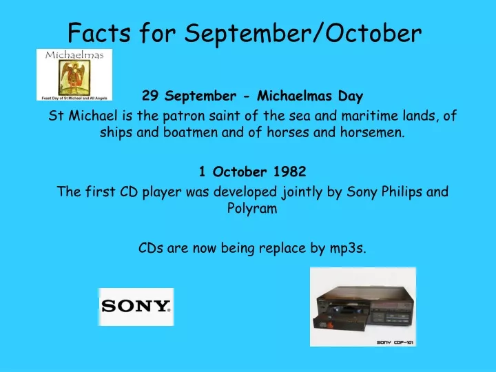 facts for september october