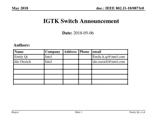 IGTK Switch Announcement