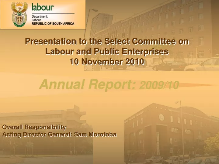 presentation to the select committee on labour