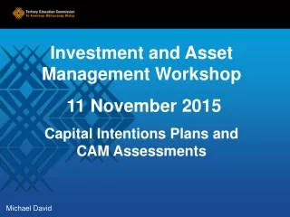 Investment and Asset Management Workshop  11 November 2015