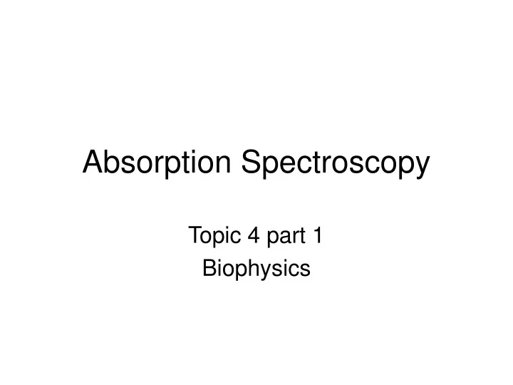 absorption spectroscopy