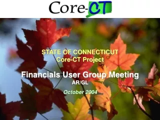 Financials User Group Meeting AR/GL     October 2004