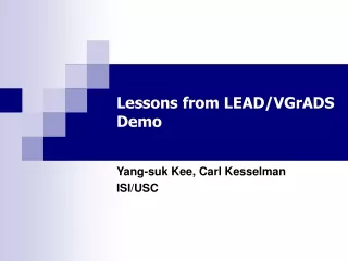 Lessons from LEAD/VGrADS Demo