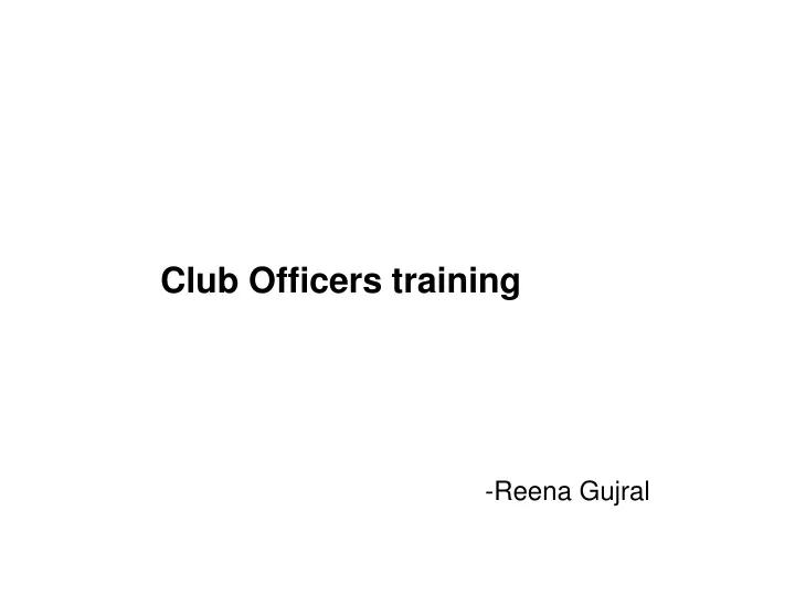 club officers training