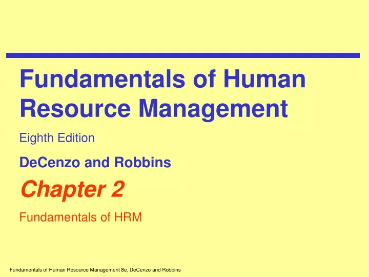 fundamentals of human resource management eighth