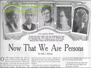 The Person’s Case and  the “Famous Five”