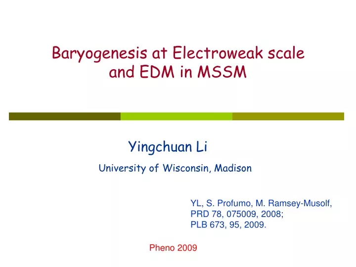 baryogenesis at electroweak scale and edm in mssm