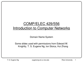 COMP/ELEC 429/556 Introduction to Computer Networks