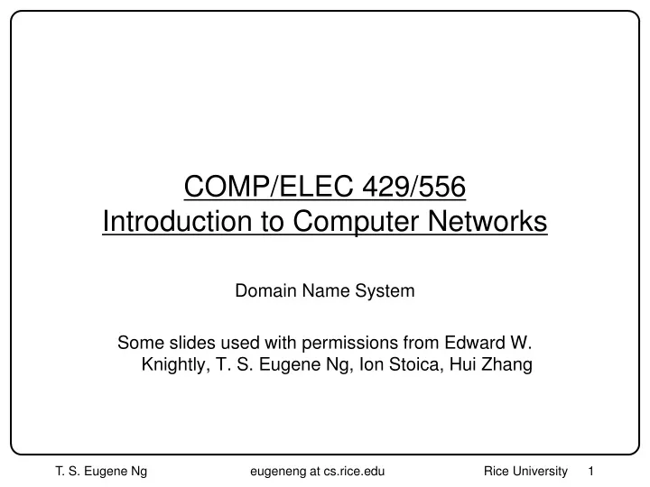 comp elec 429 556 introduction to computer networks