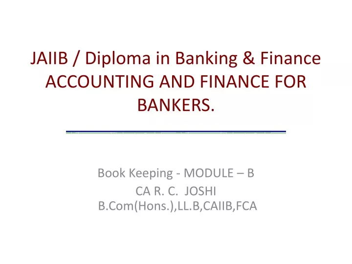 jaiib diploma in banking finance accounting and finance for bankers