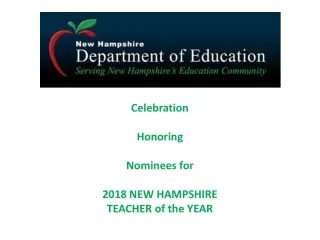 Celebration Honoring Nominees for  2018 NEW HAMPSHIRE TEACHER of the YEAR