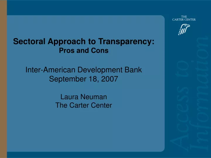 sectoral approach to transparency pros and cons
