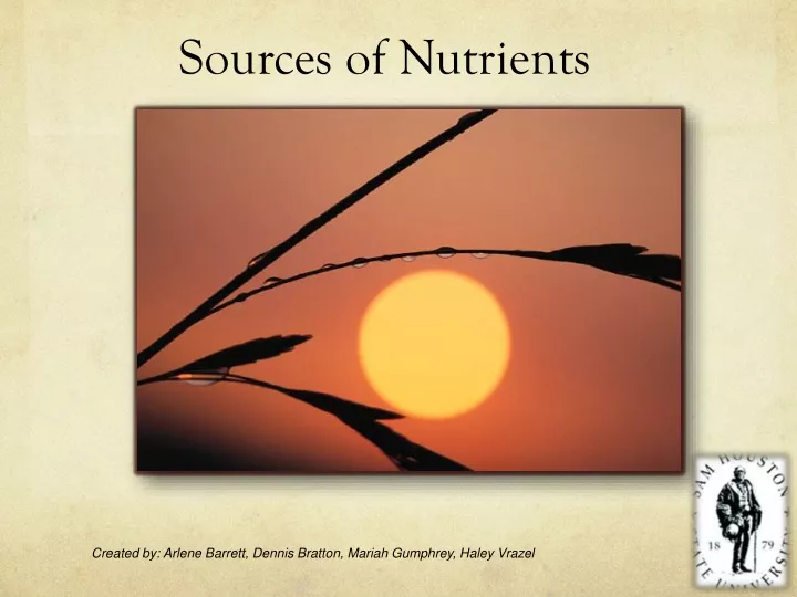 sources of nutrients