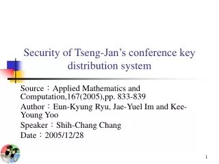 Security of Tseng-Jan’s conference key distribution system