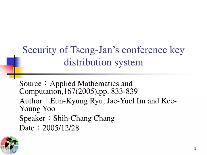 security of tseng jan s conference key distribution system