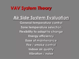 VAV System Theory