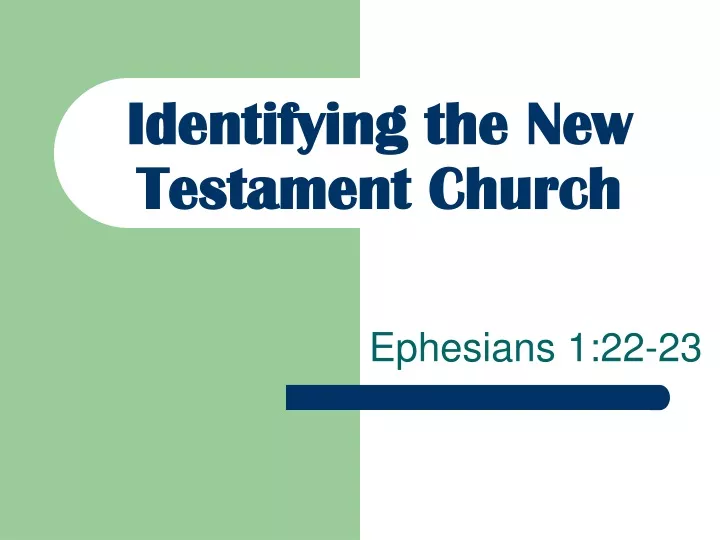 identifying the new testament church