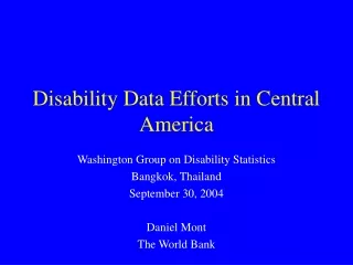 Disability Data Efforts in Central America