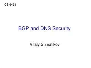 BGP and DNS Security