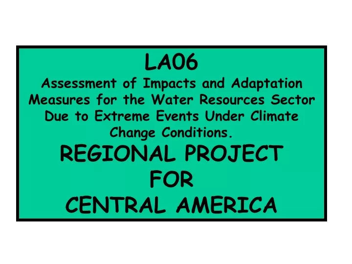 la06 assessment of impacts and adaptation