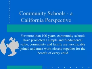 Community Schools - a California Perspective
