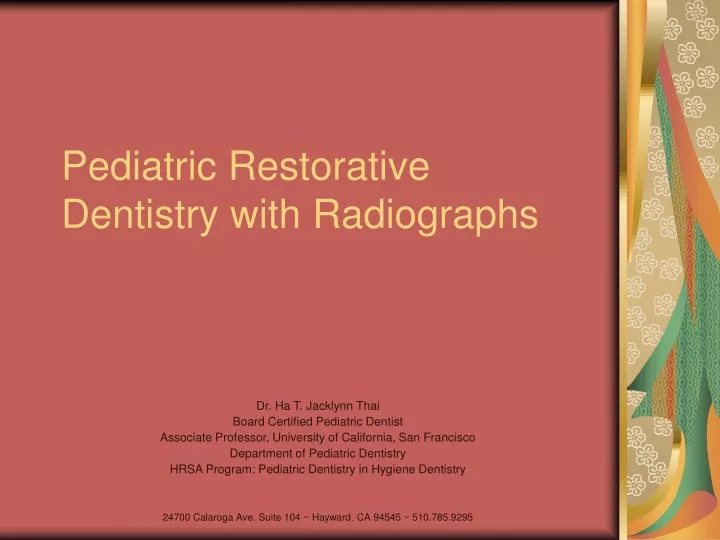 pediatric restorative dentistry with radiographs