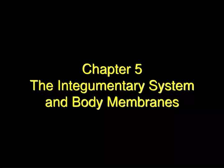 chapter 5 the integumentary system and body membranes