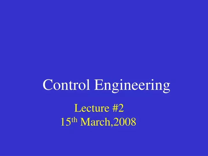 lecture 2 15 th march 2008