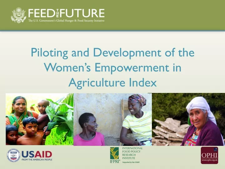 piloting and development of the women s empowerment in agriculture index