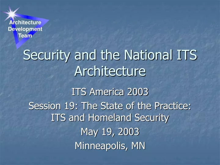security and the national its architecture