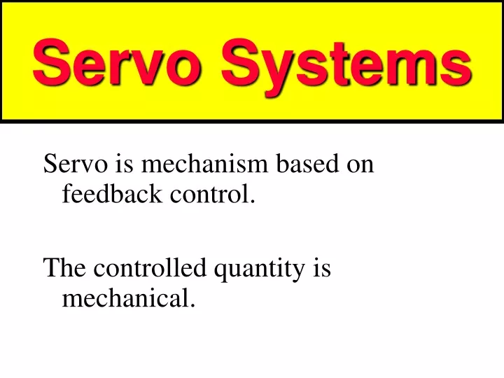 servo systems