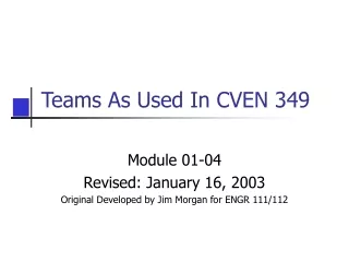 Teams As Used In CVEN 349