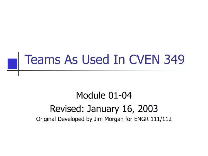 teams as used in cven 349