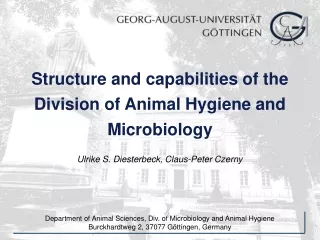 Structure and capabilities of the Division of Animal Hygiene and Microbiology