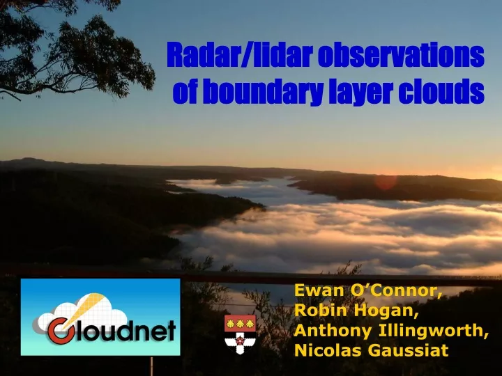 radar lidar observations of boundary layer clouds
