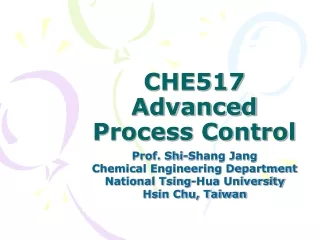 CHE517 Advanced Process Control