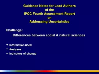 Challenge:   Differences between social &amp; natural sciences  Information used  Analyses