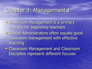 Chapter 3: Management I