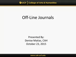 Off-Line Journals