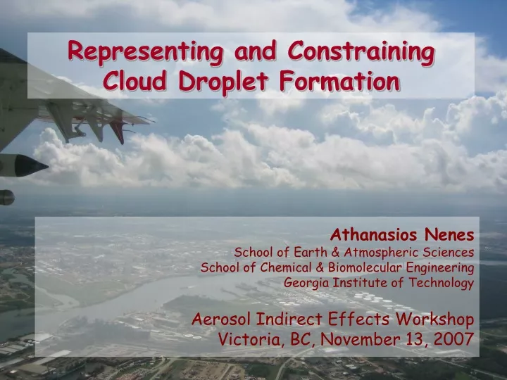 representing and constraining cloud droplet