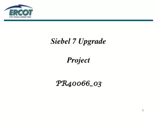 Siebel 7 Upgrade Project