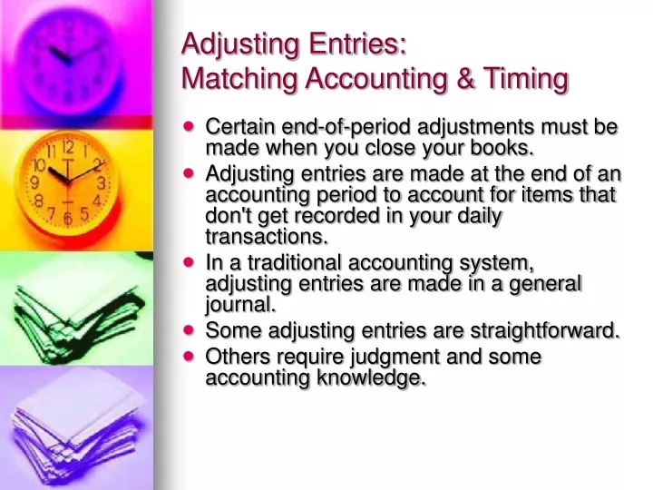 adjusting entries matching accounting timing