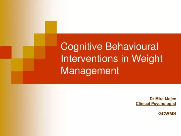 cognitive behavioural interventions in weight management