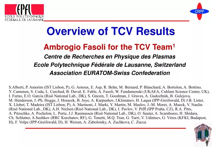 overview of tcv results