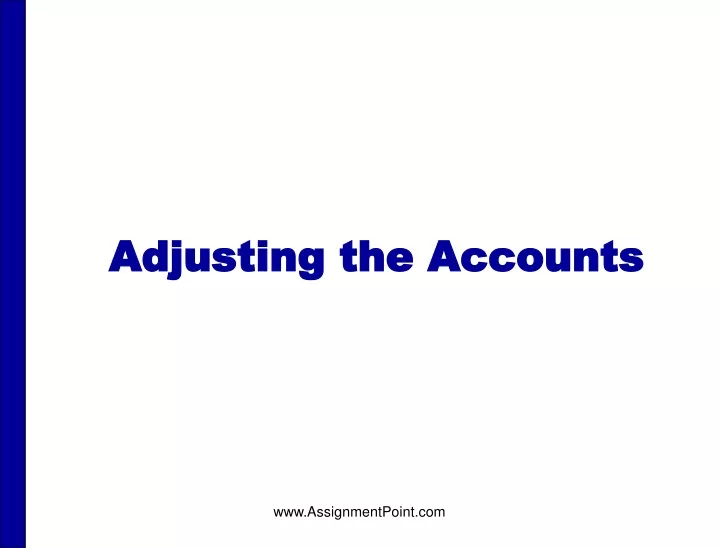 adjusting the accounts