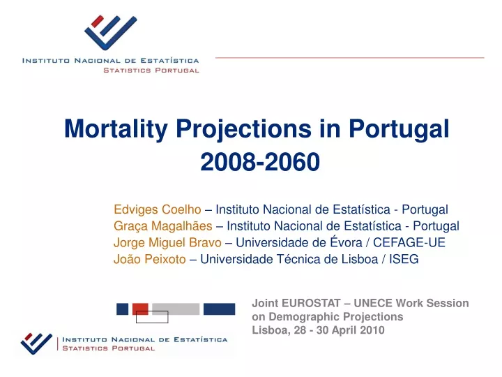 mortality projections in portugal 2008 2060