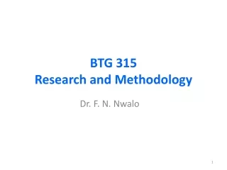 BTG 315 Research and Methodology