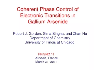 Coherent Phase Control of  Electronic Transitions in  Gallium Arsenide